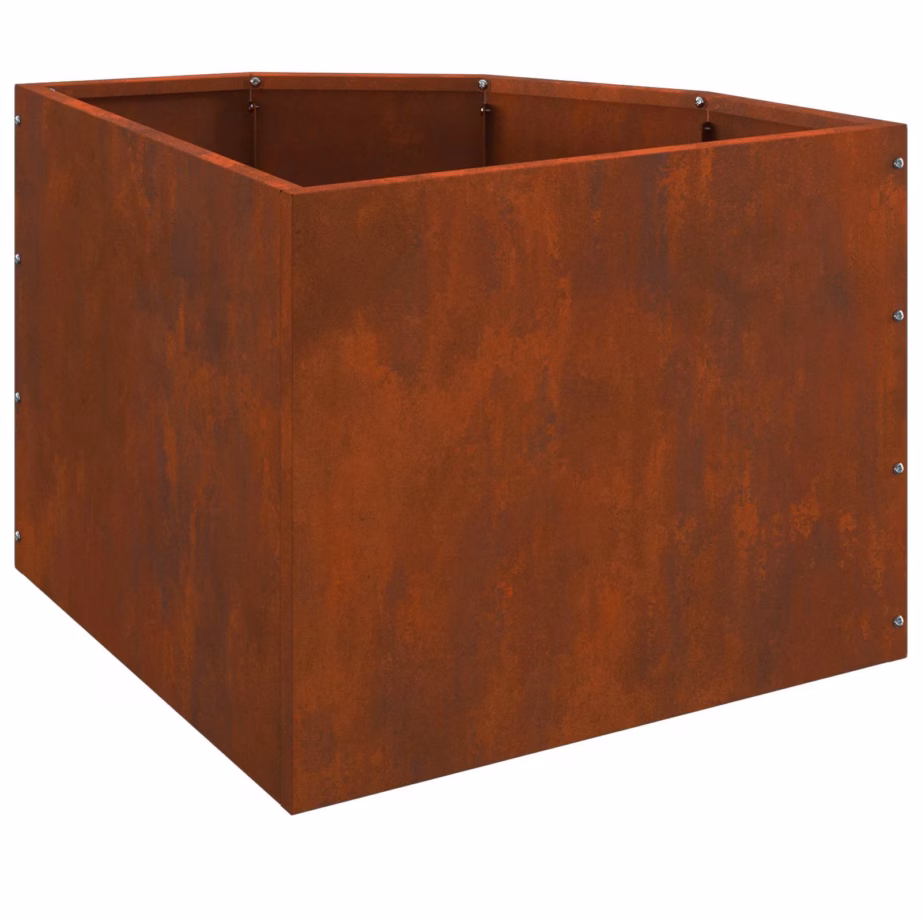 Nurga istutuskast roostevärvi kulunud terasest, 45 x 45 x 35 cm – 8