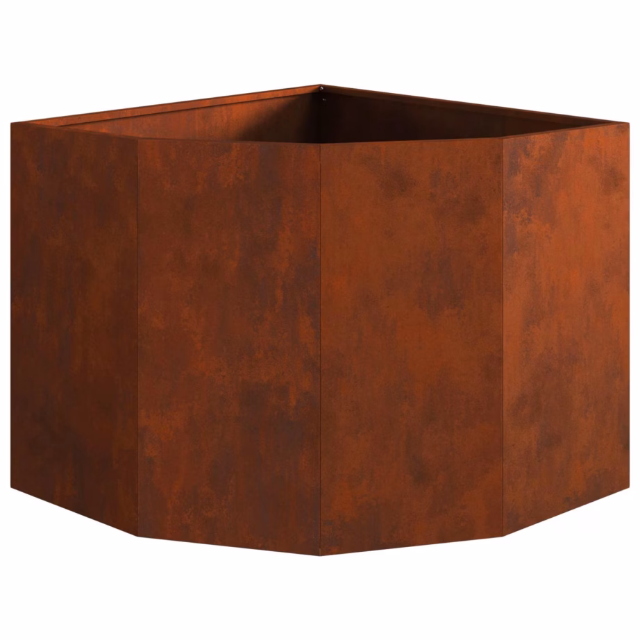 Nurga istutuskast roostevärvi terasest, 60 x 60 x 50 cm – 6