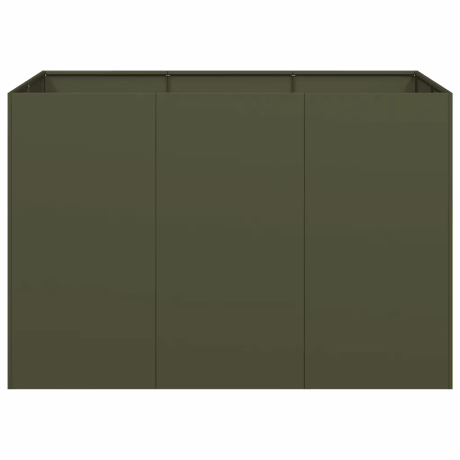 Oliiviroheline aia taimekast, külmvaltsitud teras, avatud põhjaga, 120 x 80 x 80 cm – 4