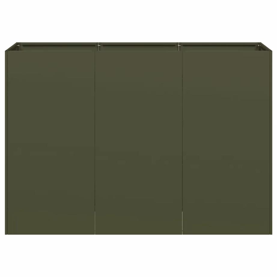 Oliiviroheline külmvaltsitud terasest taimekast, avatud põhjaga, 120 x 40 x 80 cm – 4