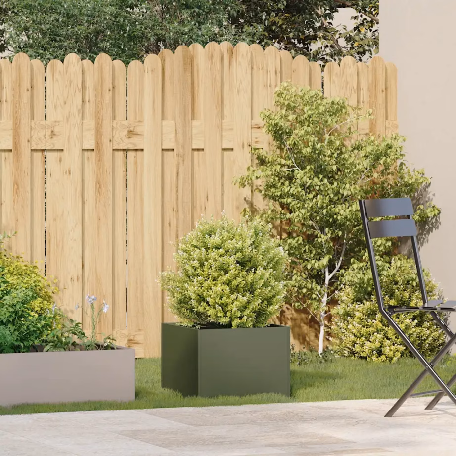 Aia taimekast avatud põhjaga, oliiviroheline külmvaltsitud teras, 40 x 40 x 30 cm – 3