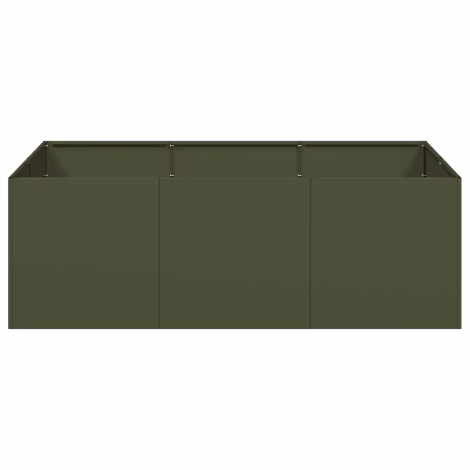 Aia taimekast avatud põhjaga, oliiviroheline teras, 120 x 80 x 40 cm – 4