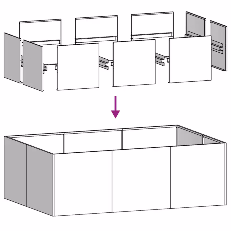 Aia taimekast avatud põhjaga, oliiviroheline teras, 120 x 80 x 40 cm – 6