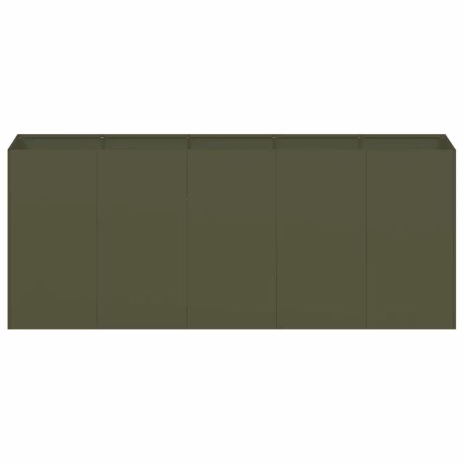 Oliiviroheline külmvaltsitud terasest taimekast, avatud põhjaga, 200 x 40 x 80 cm – 4