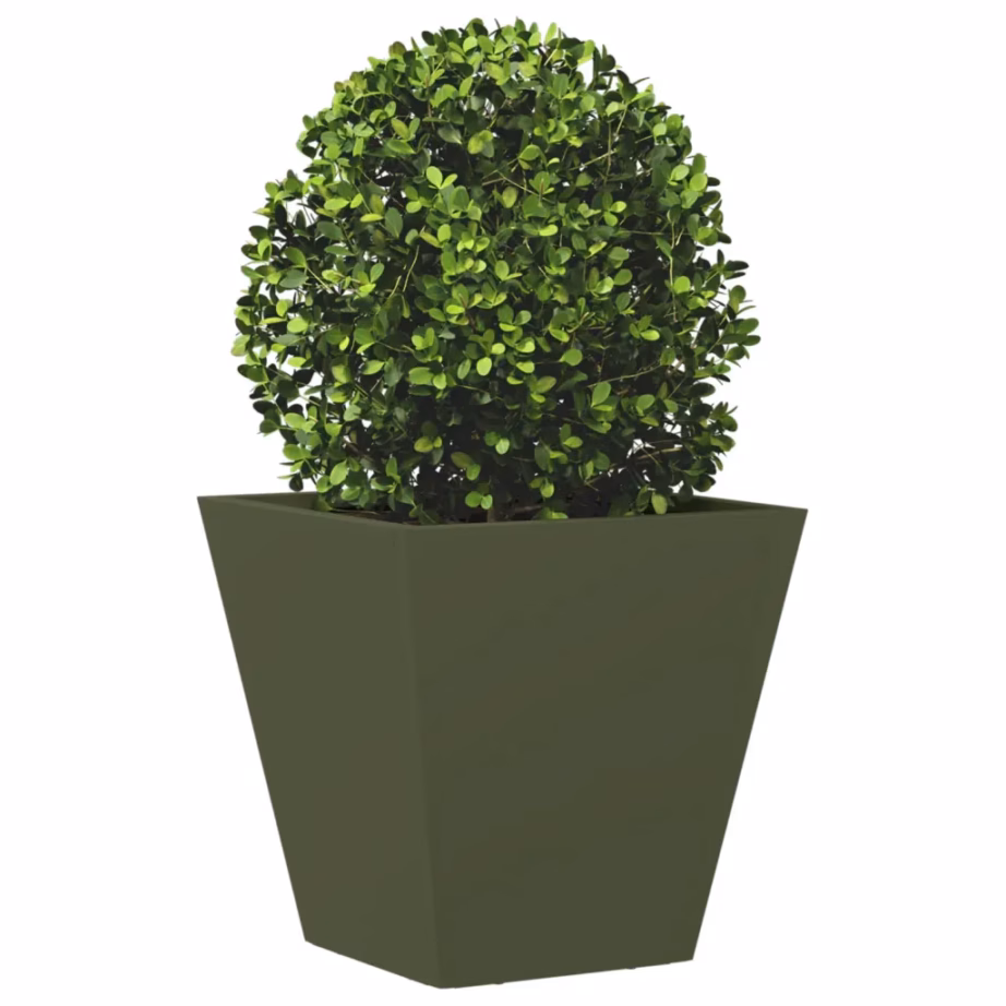 Aia taimekastid põhjaga, 2 tk, oliiviroheline külmvaltsitud teras, 30 x 30 x 30 cm – 4