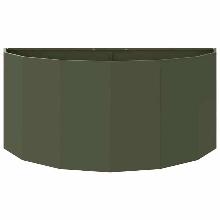Oliivroheline poolringikujuline terasest taimekast, 120 x 60 x 50 cm – 5