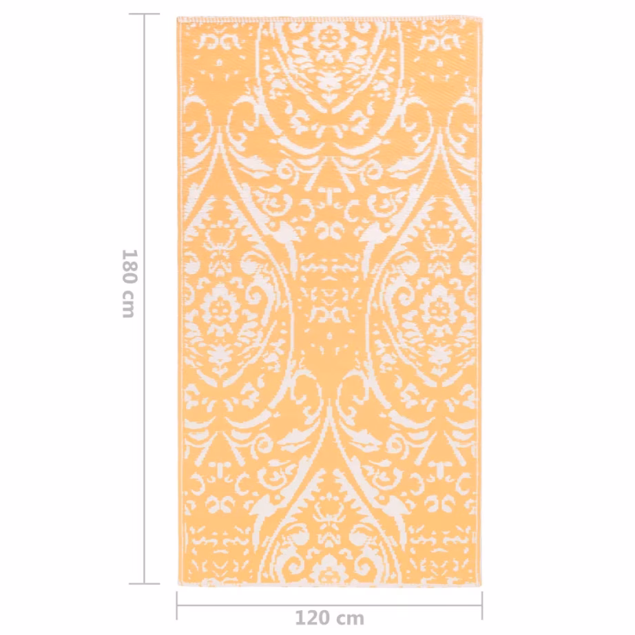 Õuevaip ARAKIL, oranž-valge jacquard, 120 x 180 cm, PP - 7