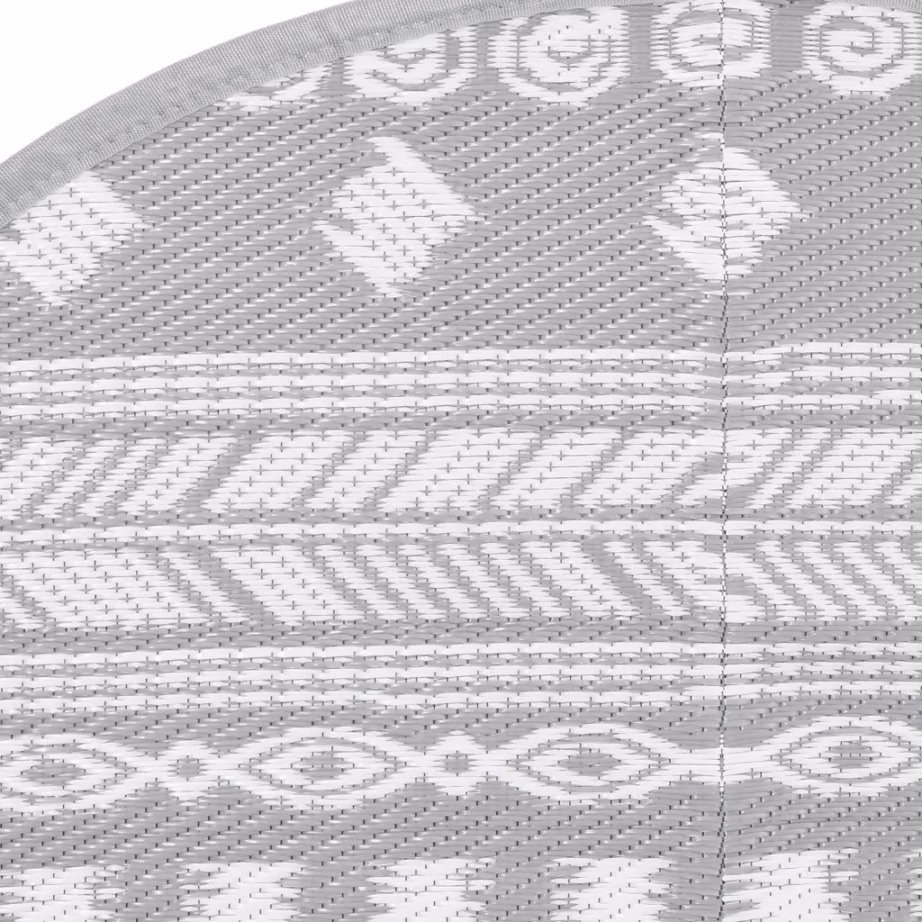 Ümmargune hall õuevaip ARAKIL jacquard-mustriga, polüpropüleen, Ø 120 cm – 4