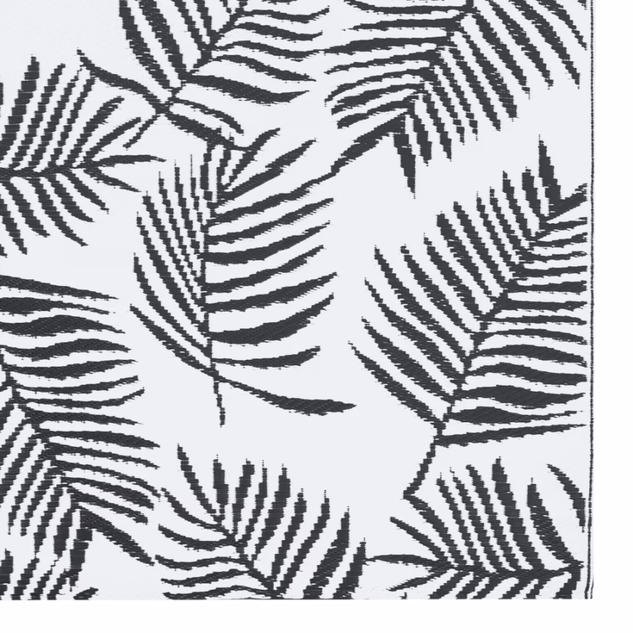 Õuevaip ARAKIL jacquard-mustriga, valge-must, 190 x 290 cm, polüpropüleen – 5