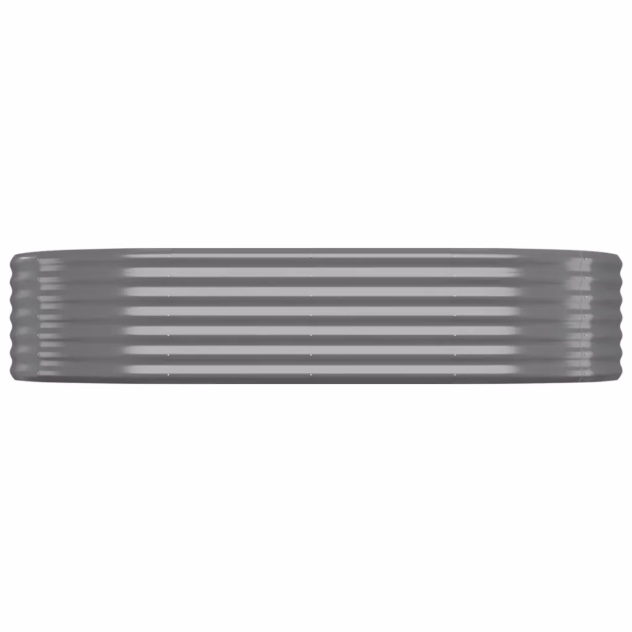 Ovaalne aia taimelava, galvaniseeritud teras, hall, 175 x 100 x 36 cm – 3
