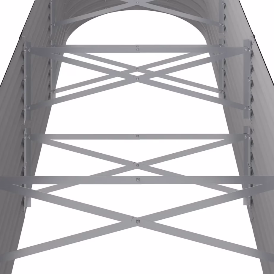 Ovaalne aia taimelava, galvaniseeritud teras, antratsiithall, 296 x 80 x 68 cm – 5