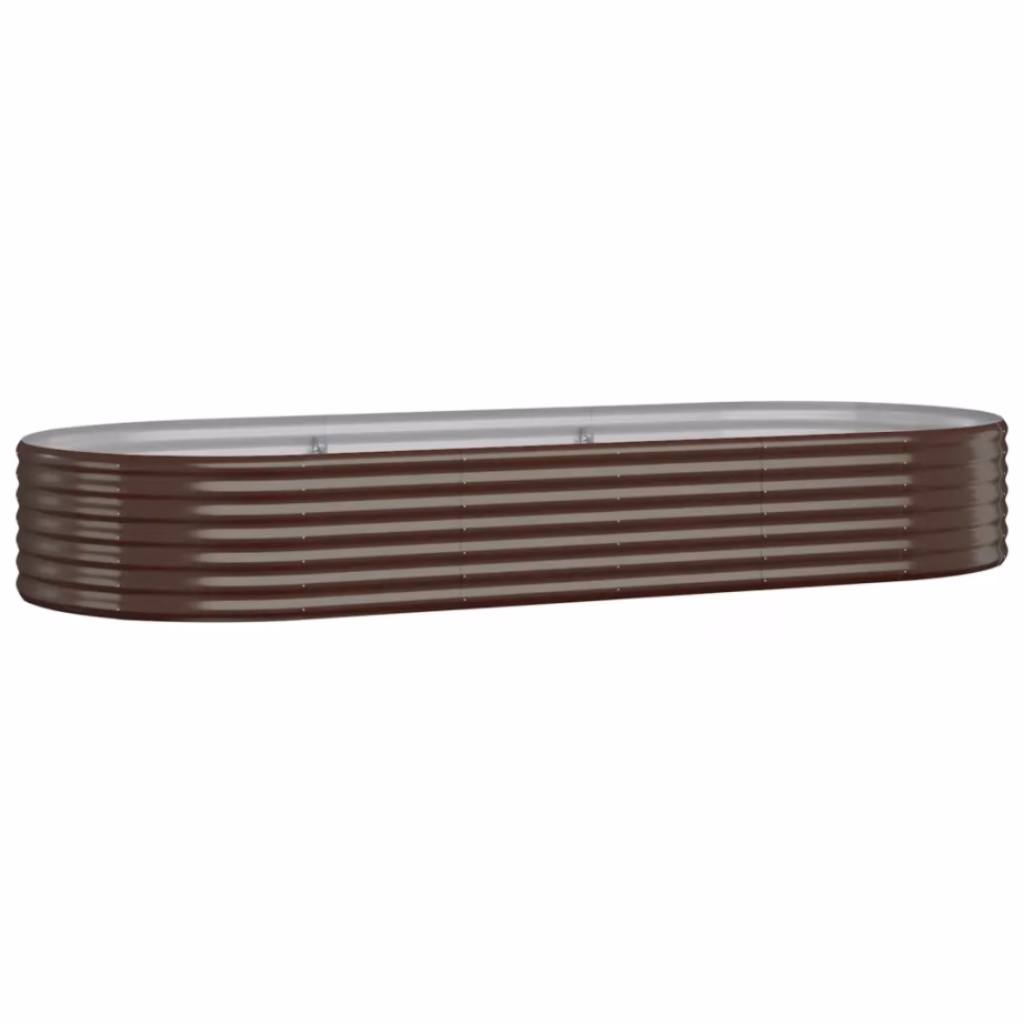 Ovaalne aia taimelava galvaniseeritud terasest, pruun, 249 x 100 x 36 cm – 2