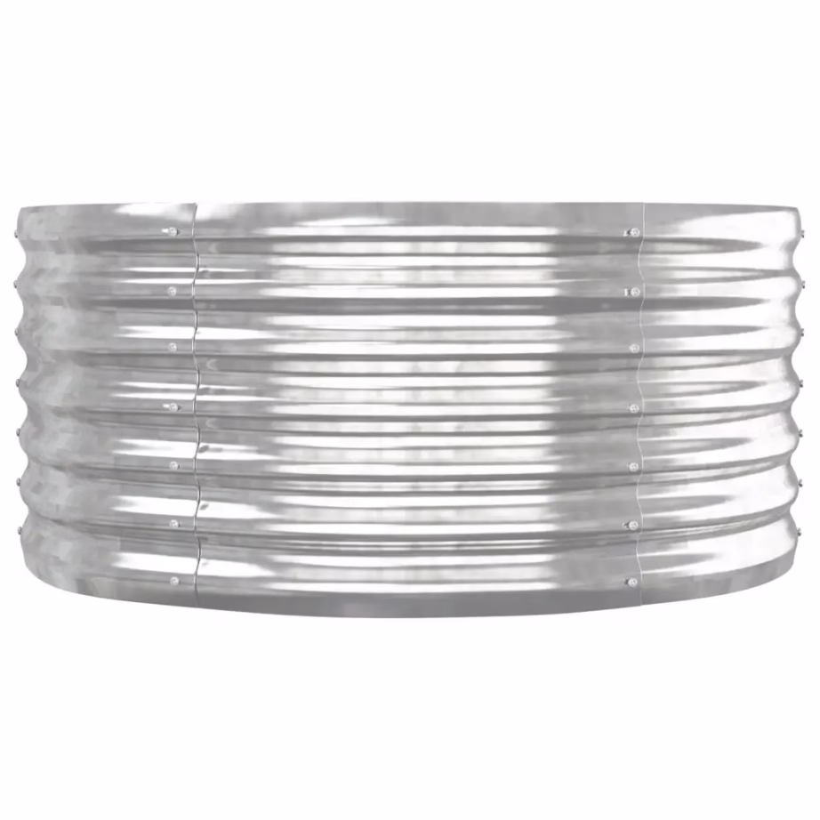 Ovaalne aia taimelava, galvaniseeritud teras, 152 x 80 x 36 cm, hõbedane – 4