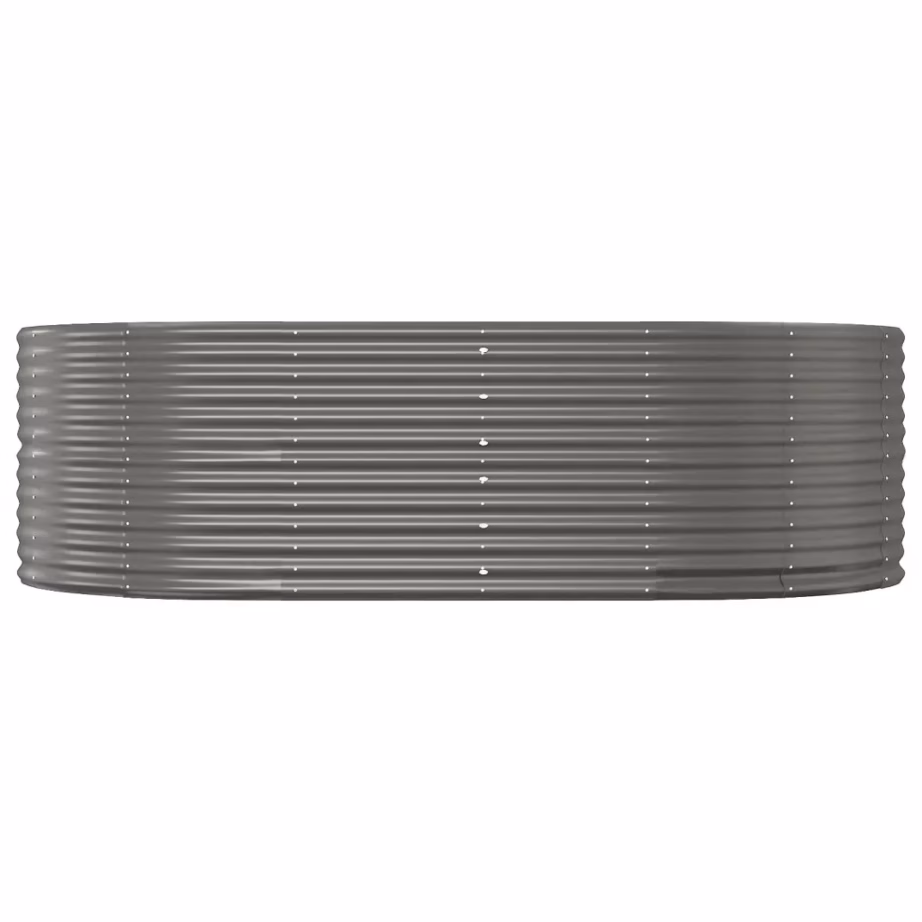 Ovaalne aia taimelava, hall galvaniseeritud teras, 212 x 140 x 68 cm - 3