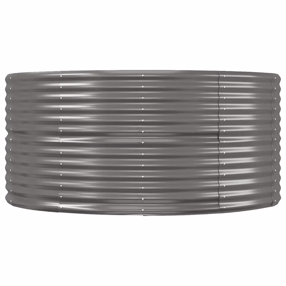 Ovaalne aia taimelava, hall galvaniseeritud teras, 212 x 140 x 68 cm - 4
