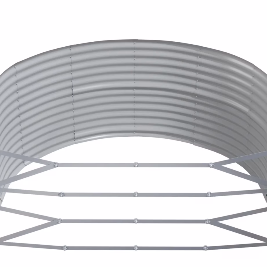 Ovaalne aia taimelava, hall galvaniseeritud teras, 212 x 140 x 68 cm - 5