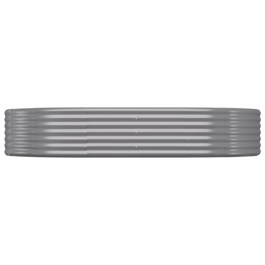 Ovaalne aia taimelava galvaniseeritud terasest, hall, 214 x 140 x 36 cm - 3
