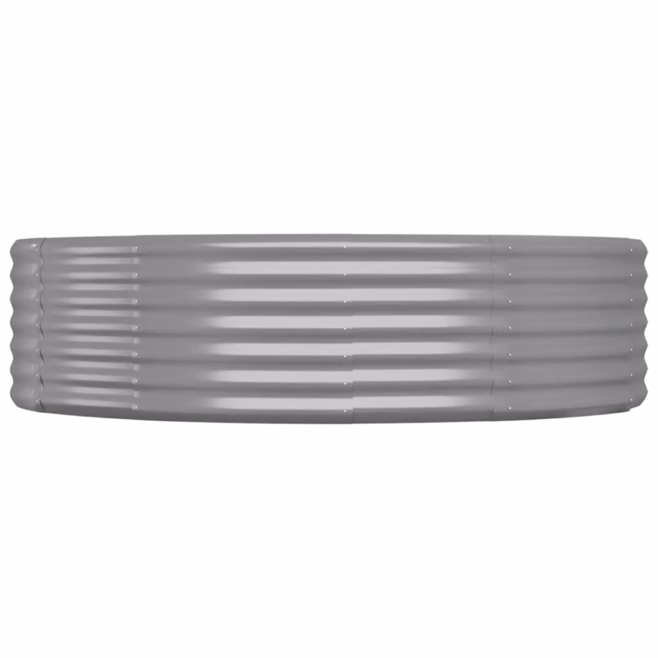 Ovaalne aia taimelava galvaniseeritud terasest, hall, 214 x 140 x 36 cm - 4