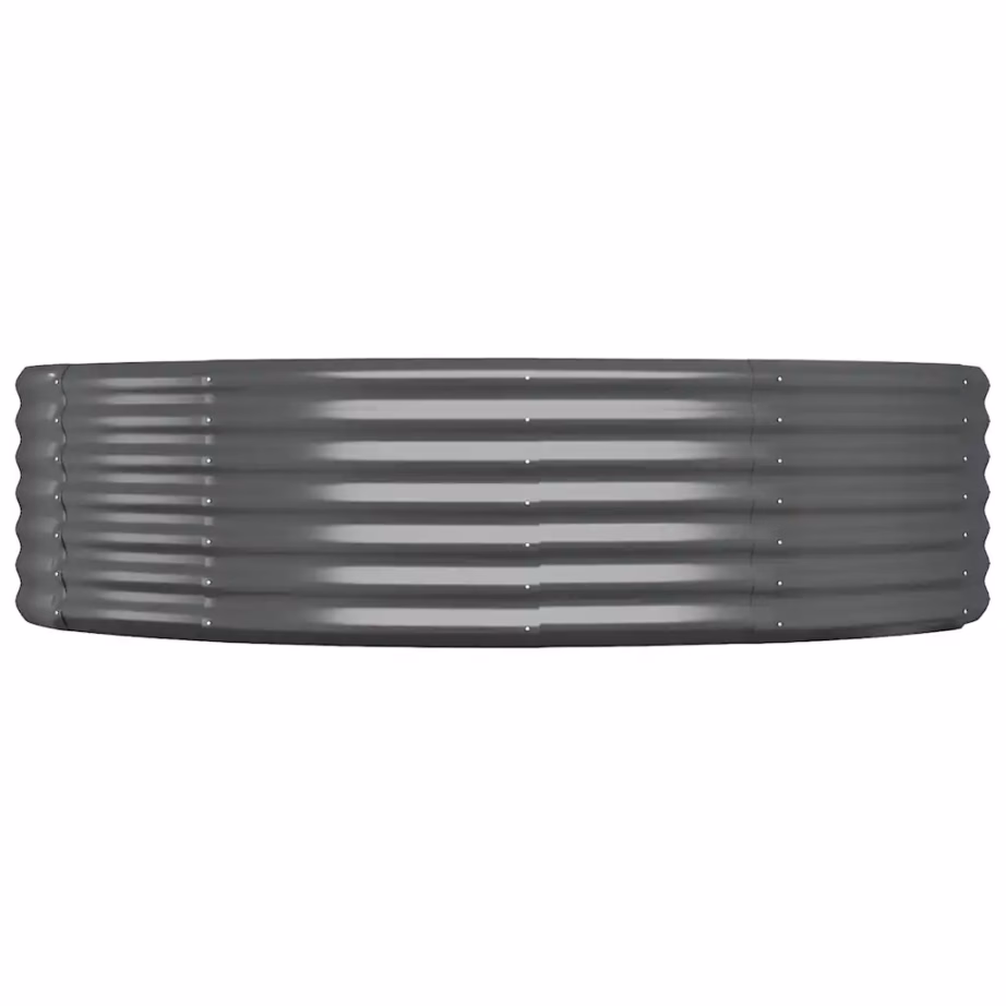 Ovaalne aia taimelava galvaniseeritud terasest, antratsiithall, 214 x 140 x 36 cm - 4