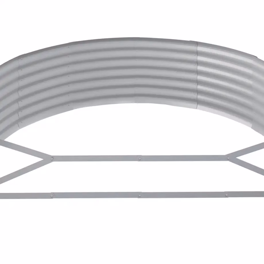 Ovaalne aia taimelava galvaniseeritud terasest, antratsiithall, 214 x 140 x 36 cm - 5
