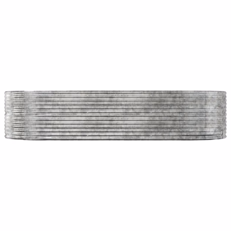 Ovaalne aia taimelava, hõbedane galvaniseeritud teras, 291 x 140 x 68 cm – 3