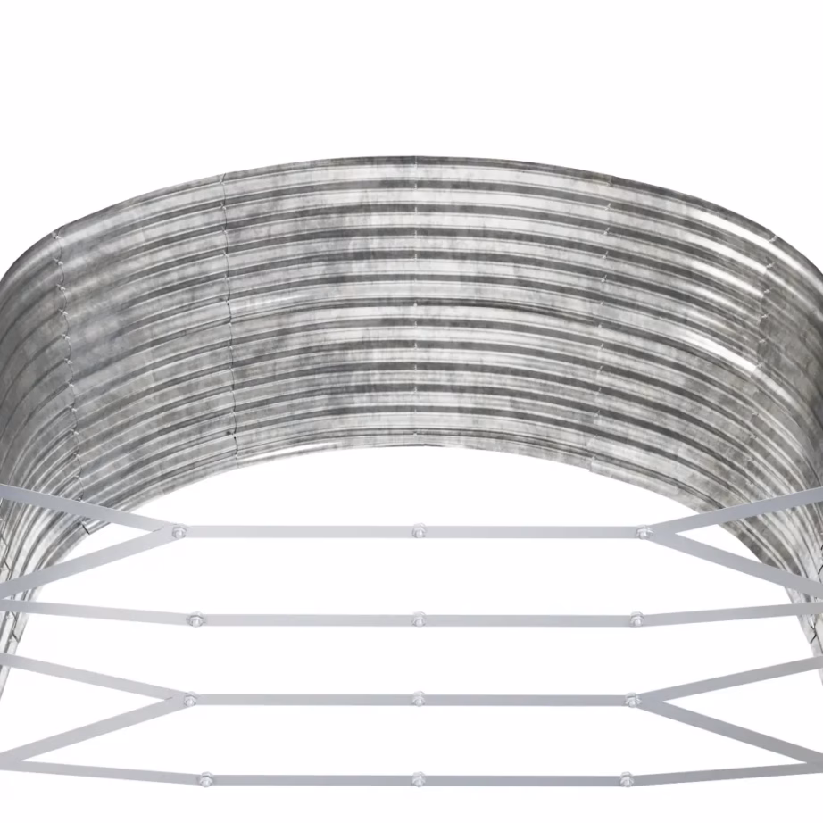 Ovaalne aia taimelava, hõbedane galvaniseeritud teras, 291 x 140 x 68 cm – 5
