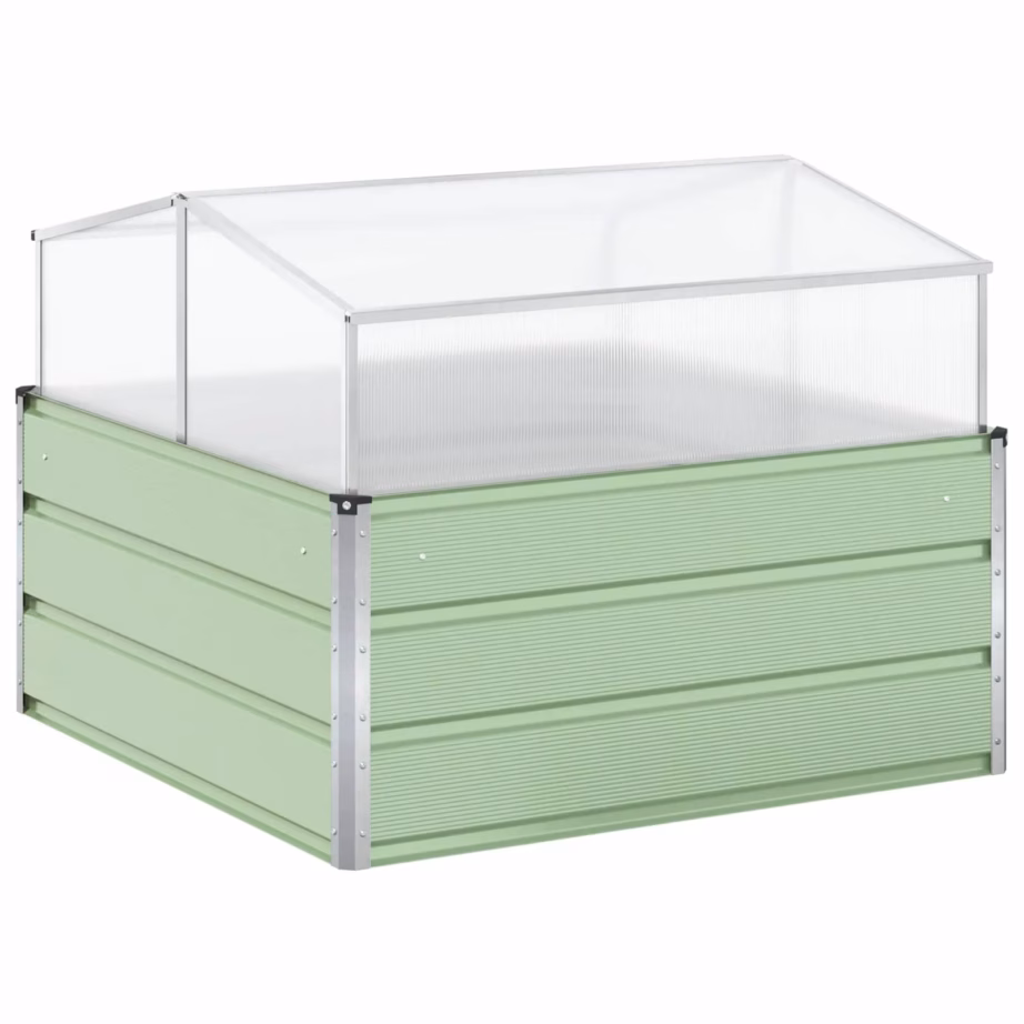 Pastellroheline tsingitud terasest taimekast, 100 x 100 x 77 cm – 2