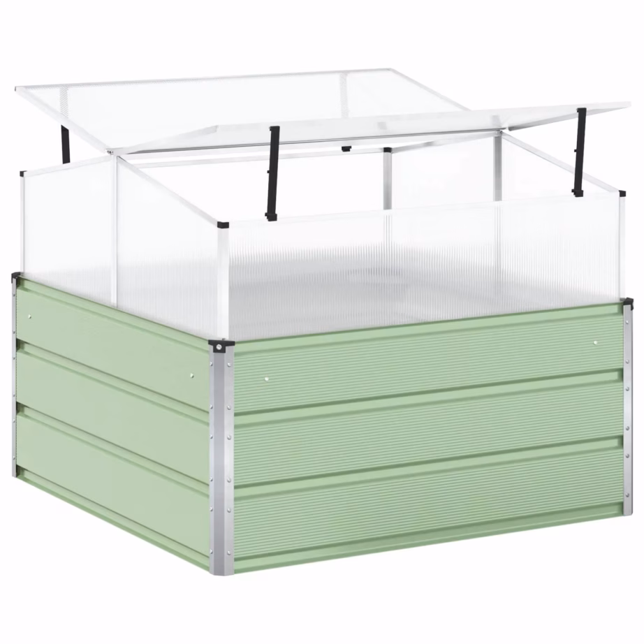 Pastellroheline tsingitud terasest taimekast, 100 x 100 x 77 cm – 8