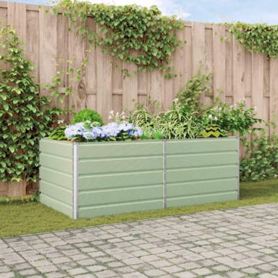 Pastellroheline tsingitud terasest taimekast, 195 x 100 x 75 cm