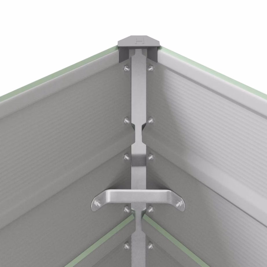 Pastellroheline tsingitud terasest taimekast, 290 x 100 x 75 cm – 8