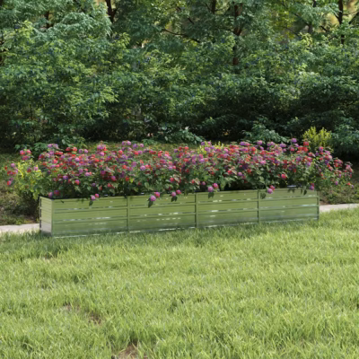 Metallist peenrakast tsingitud terasest, hõbedane, 320 x 40 x 45 cm