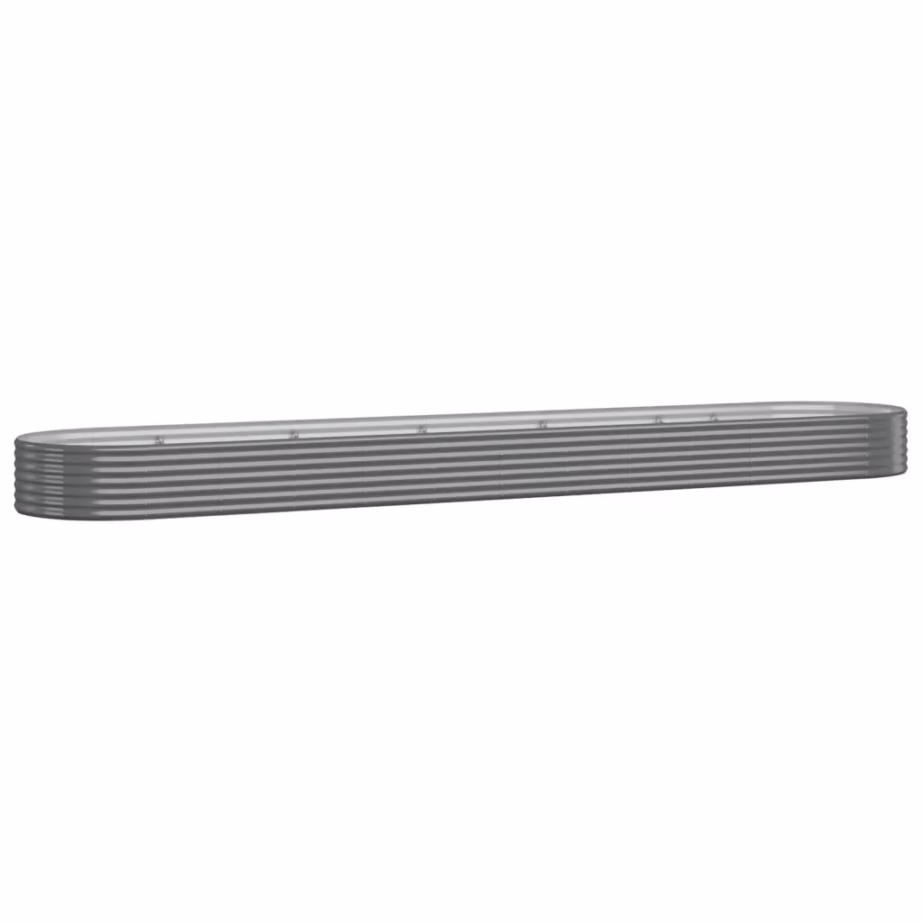 Ovaalne aia taimelava galvaniseeritud terasest, hall, 507 x 100 x 36 cm – 2