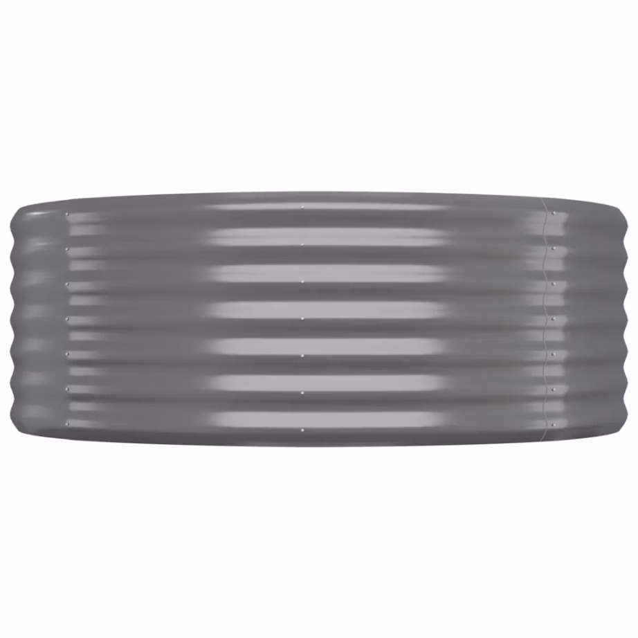 Ovaalne aia taimelava galvaniseeritud terasest, hall, 507 x 100 x 36 cm – 4
