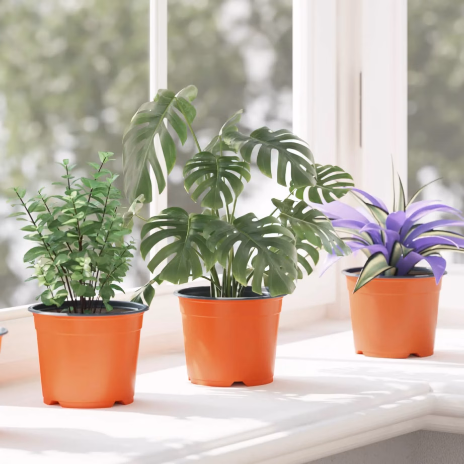 Ümmargune plastist lillepott terrakota, Ø 15 x 12,5 cm, 50 tk komplekt – 5