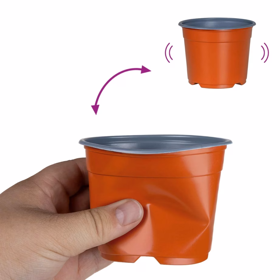 Ümmargune plastist lillepott terrakota, Ø 15 x 12,5 cm, 50 tk komplekt – 9