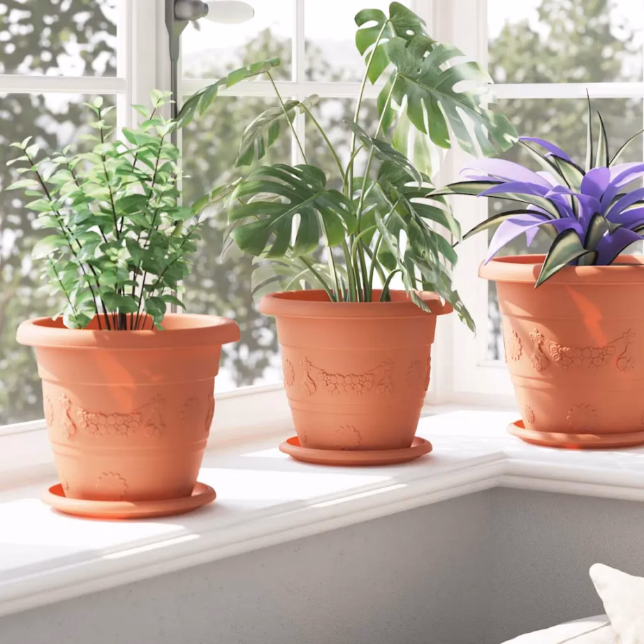 Ümmargused plastist lillealused 6 tk, kohviroosa, Ø 17,5 x 2 cm – 4