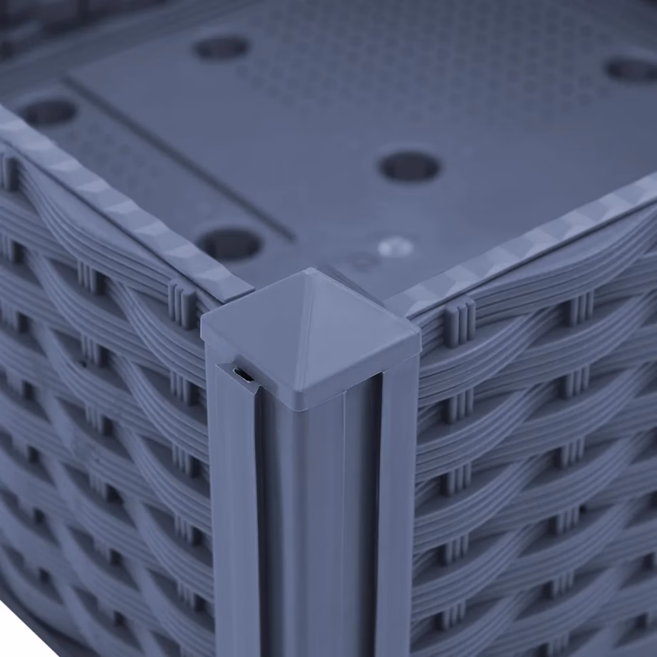 Polüpropüleenist taimekast aeda ja rõdule, sinakashall, 80 x 80 x 38 cm – 5