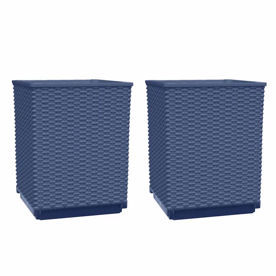 Polüpropüleenist taimekastid, 2 tk, sinine-hall, 30 x 30 x 37 cm – 2