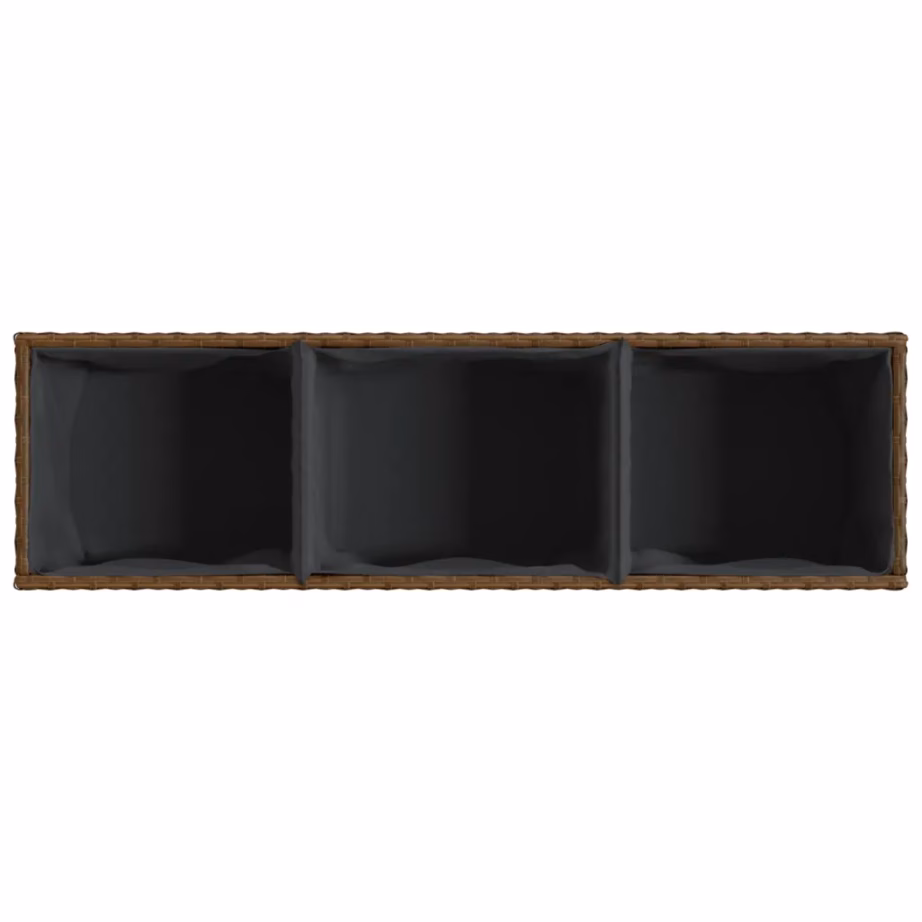 Pruun polürotangist taimekast 3 riidest sisekotiga, pulbervärvitud terasraam, 105 x 30 x 32 cm – 8