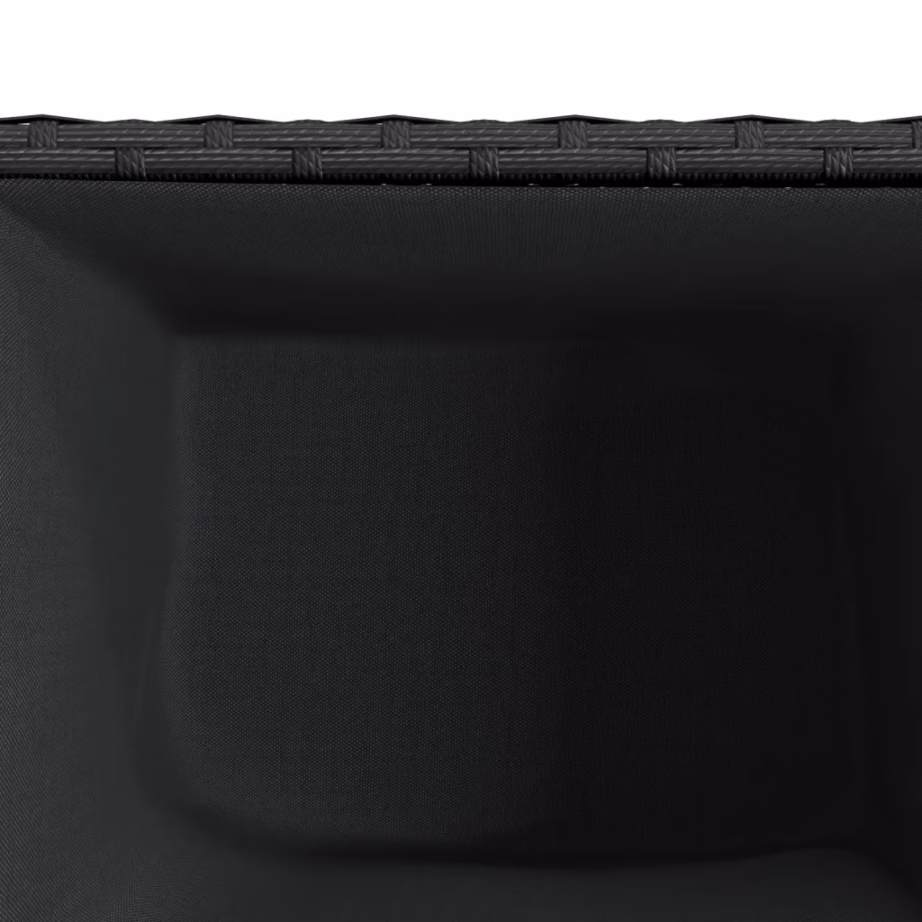 Must polürotangist taimekast pulbervärvitud terasraamiga, 36 x 30 x 32 cm – 9