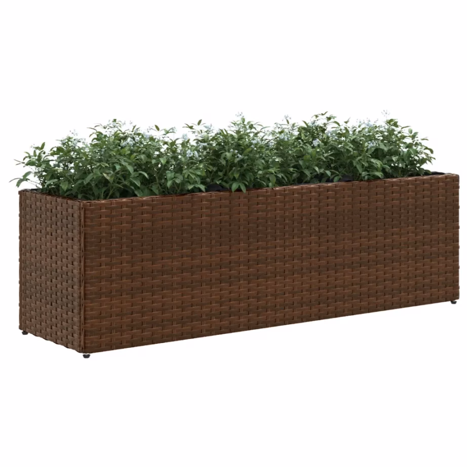 Polürotangist taimekastid 3 sektsiooniga, 2 tk, pruun, 105 x 30 x 32 cm – 4