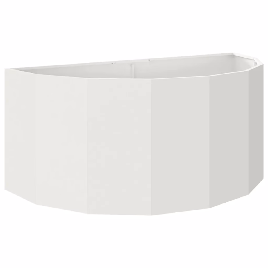 Poolkaarekujuline valge terasest taimekast, 120 x 60 x 50 cm – 2