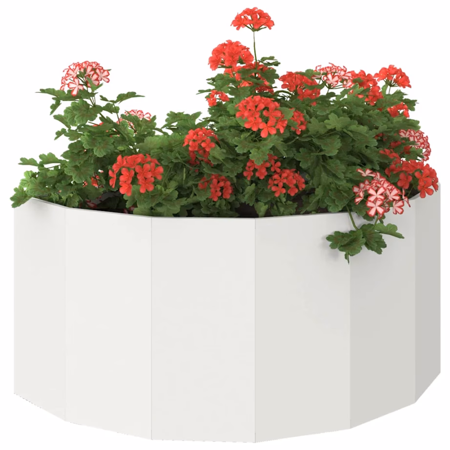 Poolkaarekujuline valge terasest taimekast, 120 x 60 x 50 cm – 3