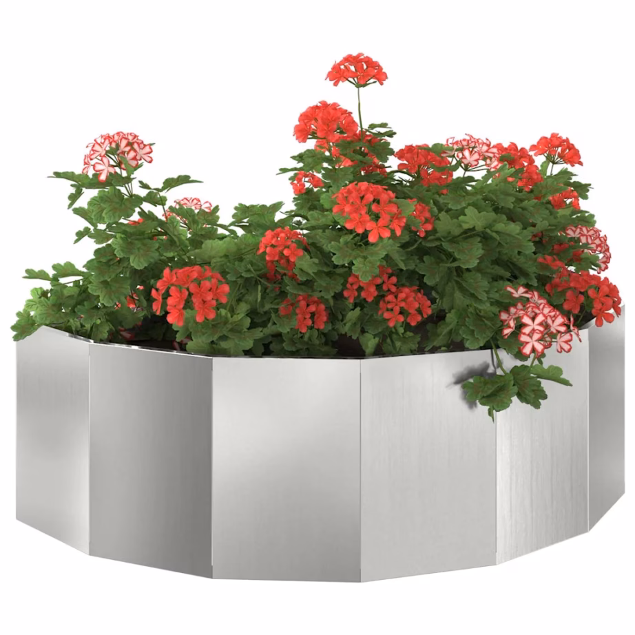 Poolringikujuline aiakast terrassile, hõbedane tsingitud teras, 120 x 60 x 35 cm – 3