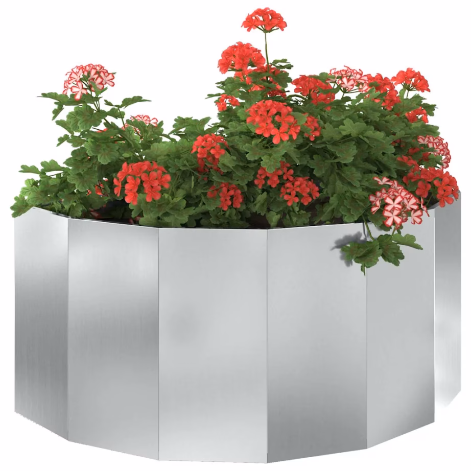 Poolringikujuline hõbedane taimekast tsingitud terasest, 120 x 60 x 50 cm – 3