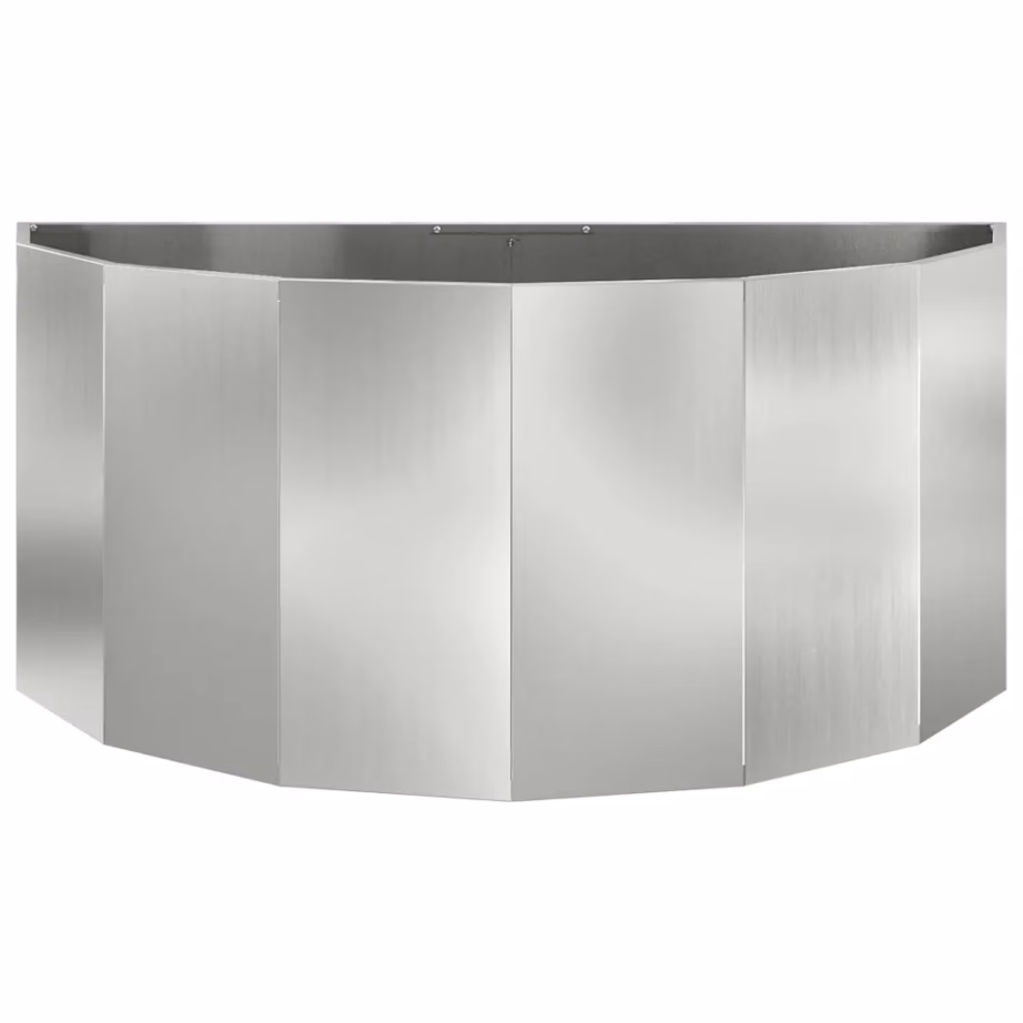 Poolringikujuline hõbedane taimekast tsingitud terasest, 120 x 60 x 50 cm – 5