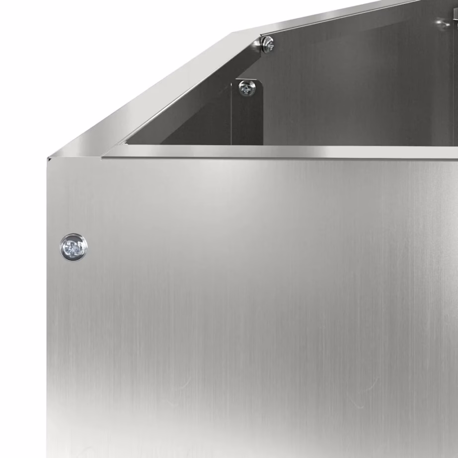 Poolringikujuline hõbedane taimekast tsingitud terasest, 120 x 60 x 50 cm – 9