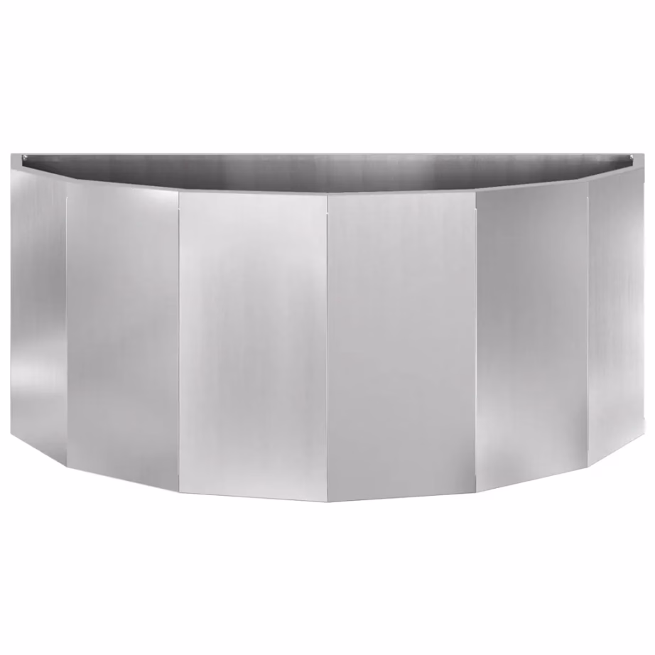 Poolringikujuline taimekast, hõbedane tsingitud teras, 90 x 45 x 35 cm – 5