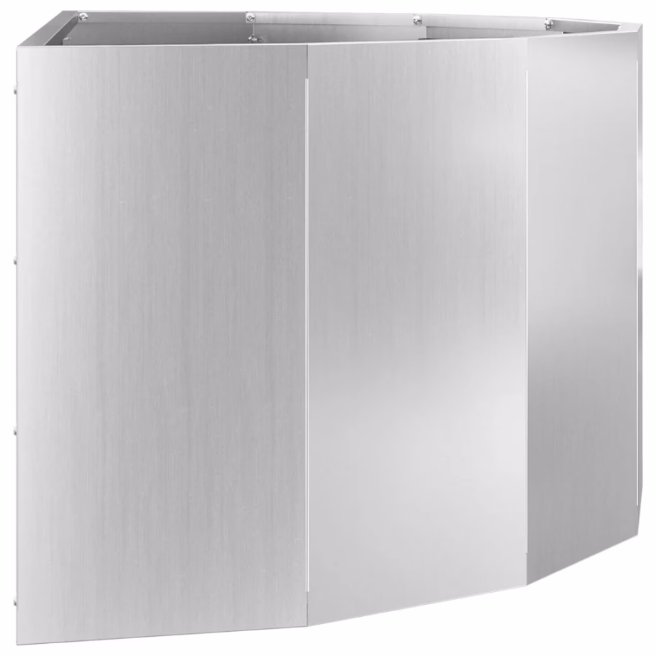 Poolringikujuline taimekast, hõbedane tsingitud teras, 90 x 45 x 35 cm – 6