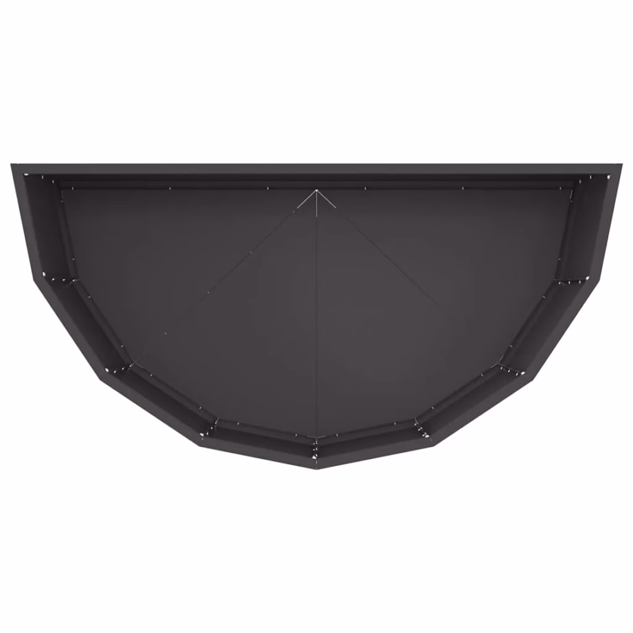 Poolringikujuline taimekast, must teras, 90 x 45 x 35 cm – 8